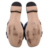 GUCCI JANE LOGO DENIM SANDALS BLUE 39 EU | 9 US