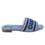 GUCCI JANE LOGO DENIM SANDALS BLUE 39 EU | 9 US