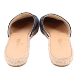 Blue espadrille flats with beige insole and CHANEL logo, slip-on