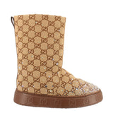 GUCCI CRYSTAL EMBELLISHED BOOTS BROWN 7.5 US