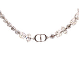 CHRISTIAN DIOR CD RHINESTONE NECKLACES SILVER