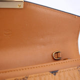 MCM TRACY VISETOS WALLET ON A CHAIN CROSSBODYS COGNAC