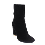 MICHAEL KORS URSULA BLOCK HEEL VELVET BOOTS BLACK 9 US