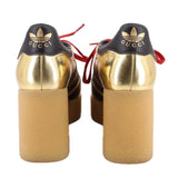 GUCCI X ADIDAS GAZELLE WEDGE PLATFORM SNEAKERS GOLD 37 EU | 7.5 US