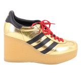 GUCCI X ADIDAS GAZELLE WEDGE PLATFORM SNEAKERS GOLD 37 EU | 7.5 US