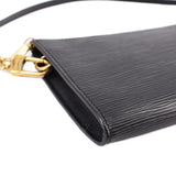 LOUIS VUITTON POCHETTE ACCESSOIRES SHOULDER BAGS BLACK EPI