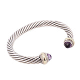 DAVID YURMAN STERLING SILVER & 14K GOLD AMETHYST CABLE BRACELETS