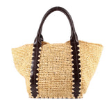 SAM EDELMAN MARLEY RAFFIA COLLAPSIBLE SMALL TOTES NATURAL