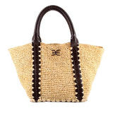SAM EDELMAN MARLEY RAFFIA COLLAPSIBLE SMALL TOTES NATURAL