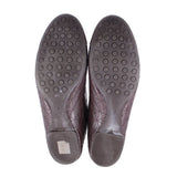 TORY BURCH CLAIRE QUILTED BALLET FLATS PLUM 8 US