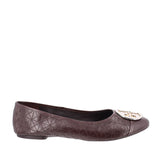 TORY BURCH CLAIRE QUILTED BALLET FLATS PLUM 8 US