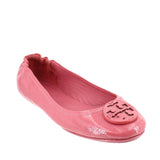 TORY BURCH MINNIE TRAVEL PATENT FLATS PINK 8 US