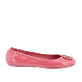 TORY BURCH MINNIE TRAVEL PATENT FLATS PINK 8 US