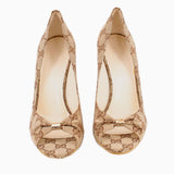 GUCCI LOGO WEDGE HEELS BROWN 38 | US 8