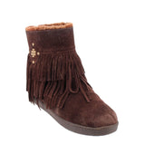 TORY BURCH FRINGE BOOTIES BROWN 9 US