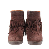 TORY BURCH FRINGE BOOTIES BROWN 9 US