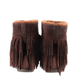 TORY BURCH FRINGE BOOTIES BROWN 9 US