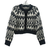 J CREW FAIR ISLE SWEATERS BLACK XS