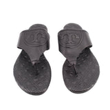 TORY BURCH FLEMING FLAT THONG SANDALS BLACK 10 US
