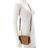TORY BURCH WHIPSTITCH LOGO MINI CROSSBODYS COGNAC