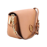TORY BURCH WHIPSTITCH LOGO MINI CROSSBODYS COGNAC