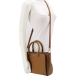 TORY BURCH SM ROBINSON CROSSBODYS COGNAC