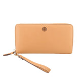 TORY BURCH PARKER WRISTLET WALLETS TAN