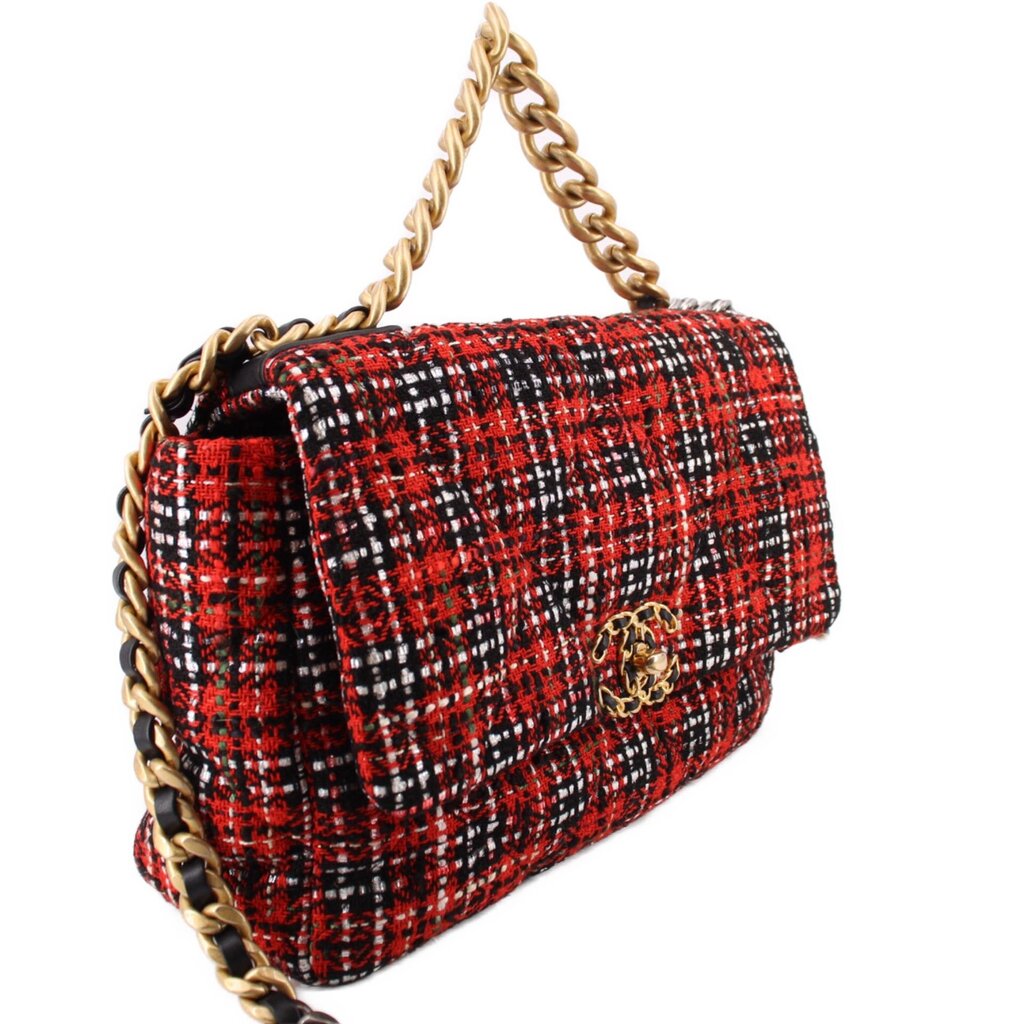 CHANEL TWEED 19 FLAP SHOULDER BAGS RED – The Vault Luxury Resale