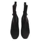 GUCCI SUEDE WEDGE HEEL BOOTIES BLACK 9 US