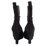 GUCCI SUEDE WEDGE HEEL BOOTIES BLACK 9 US