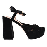 GIANVITO ROSSI VELVET PLATFORM BLACK 39.5 EU | 9 US