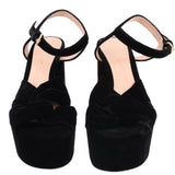 GIANVITO ROSSI VELVET PLATFORM BLACK 39.5 EU | 9 US