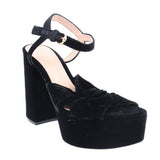 GIANVITO ROSSI VELVET PLATFORM BLACK 39.5 EU | 9 US