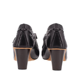 CELINE FOLK WEDGE PUMP HEELS BLACK 38.5 EU | 9 US