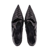 CELINE FOLK WEDGE PUMP HEELS BLACK 38.5 EU | 9 US