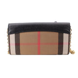 BURBERRY HENLEY WOC CROSSBODYS BLK/PLAID