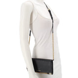 BURBERRY HENLEY WOC CROSSBODYS BLK/PLAID