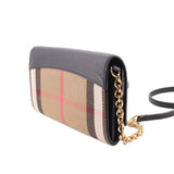 BURBERRY HENLEY WOC CROSSBODYS BLK/PLAID