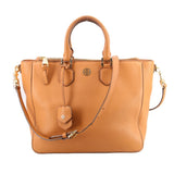 TORY BURCH ROBINSON DBL ZIP SATCHELS TAN