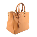 TORY BURCH ROBINSON DBL ZIP SATCHELS TAN