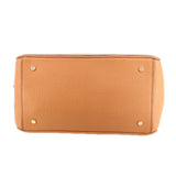 TORY BURCH ROBINSON DBL ZIP SATCHELS TAN