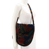 BOTTEGA VENETA VINTAGE VELVET SHOULDER BAGS BLACK