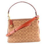 COACH DOUBLE ZIP CROSSBODYS BROWN