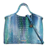 BRAHMIN ELAINE SATCHELS BLUE TOPAZ