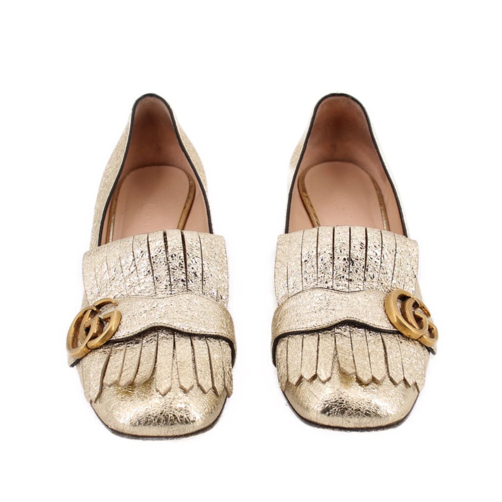 GUCCI MARMONT HEELS GOLD 38.5 EU | 9 US – The Vault Luxury