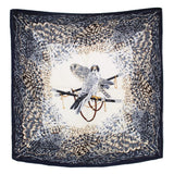 WATHNE SILK PRINTED BIRD SCARVES BLUE