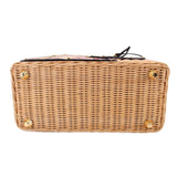 PRADA MIDOLLINO PATCH HANDLE BAG NATURAL