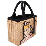 PRADA MIDOLLINO PATCH HANDLE BAG NATURAL