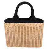 PRADA MIDOLLINO PATCH HANDLE BAG NATURAL