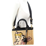 PRADA MIDOLLINO PATCH HANDLE BAG NATURAL